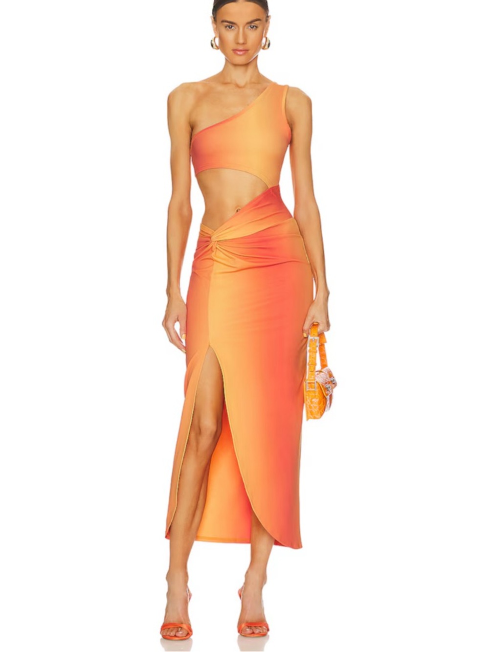NWT REVOLVE Isabel Ombré One-Shoulder Cutout Midi Dress - XS